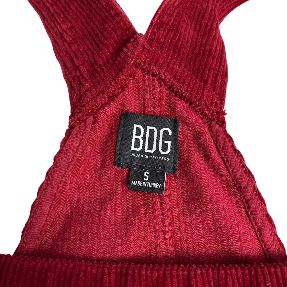 BDG By Urban Outfitters Candid Burgundy Corduroy Pinafore Dress Size S - Picture 5 of 11